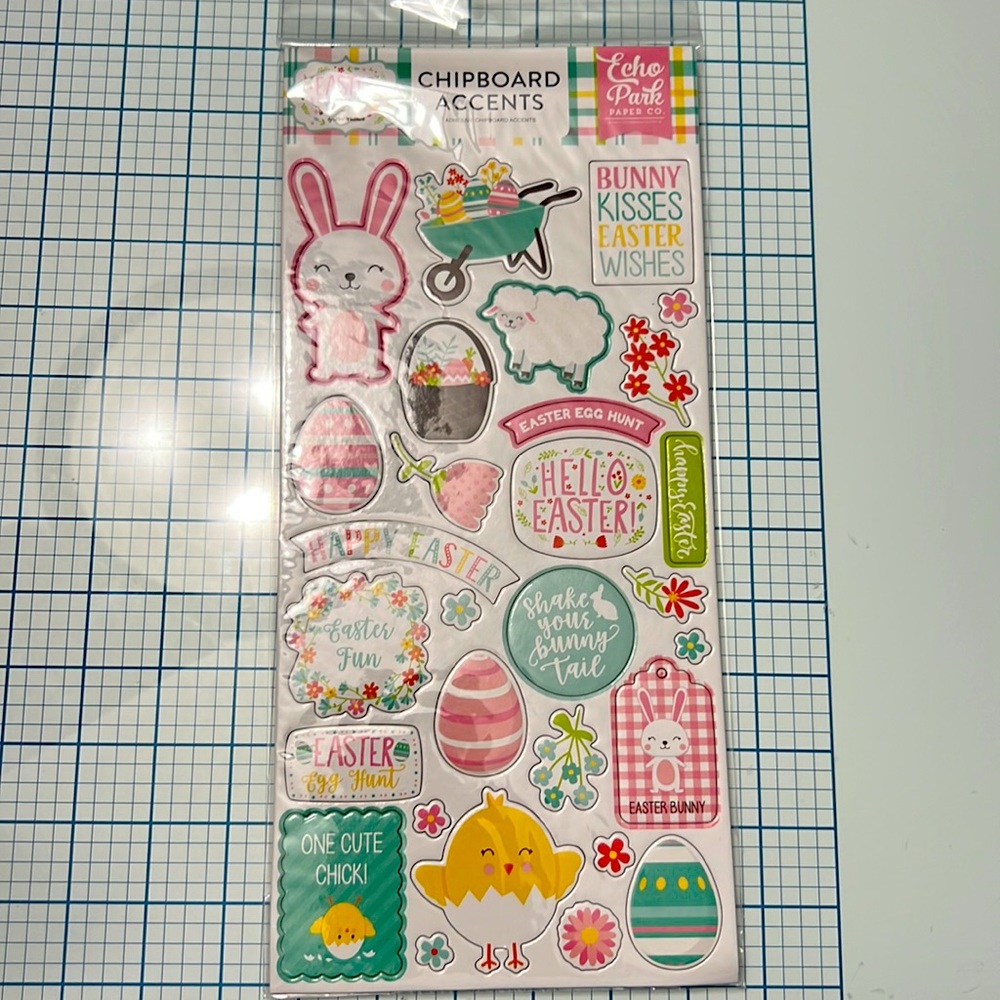 Echo Park Easter Wishes 6x12 Adhesive Chipboard Accents